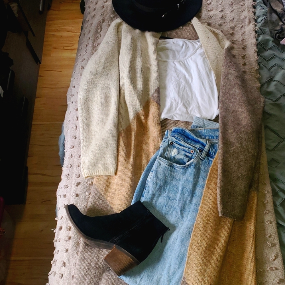 Long warm cardigan